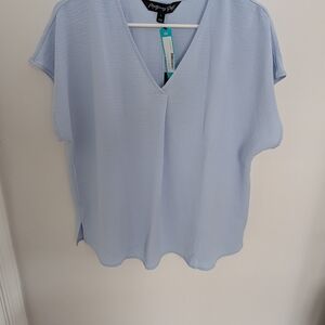 Monteau Powder Blue V-Neck Dolman Blouse